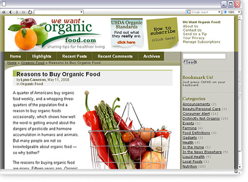 We Want Organic Food